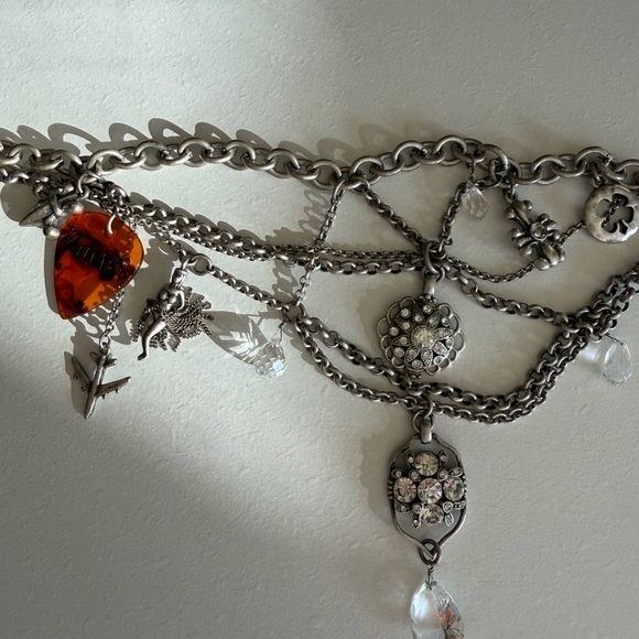 Lucky Brand Silver Rock N Roll Charm Necklace - Picture 6 of 7